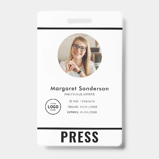 Persbadge voor professionele fotografen badge (Voorzijde)