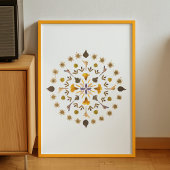 Persbloem Botanische Mandala Kunst Poster