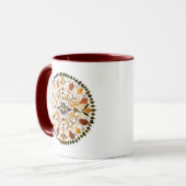 Persbloem Mandala herfst botanische bloem Mok (Voorkant links)