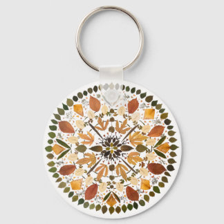 Persbloem Mandala Herfst Botanische Bloem Sleutelhanger