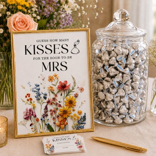 Persbloemen Veldbloem Hoeveel Kusjes Bord Poster