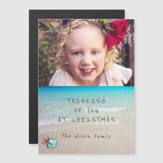 Perscaanse kerstfotokaart Magnetic Card (Voorkant / Achterkant)