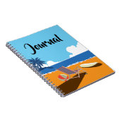 Perscène met Surfer, stoel en helder sinaasappel Notitieboek (Rechterzijde)