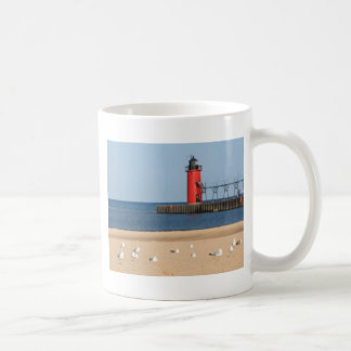 Perscène met zeemijlen en vuurtoren koffiemok