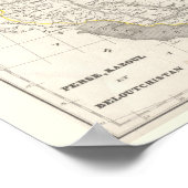 Perse, Kaboul en Beloutchistan - Historische kaart Poster (Hoek)