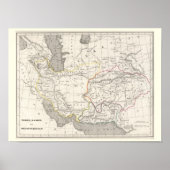 Perse, Kaboul en Beloutchistan - Historische kaart Poster (Voorkant)