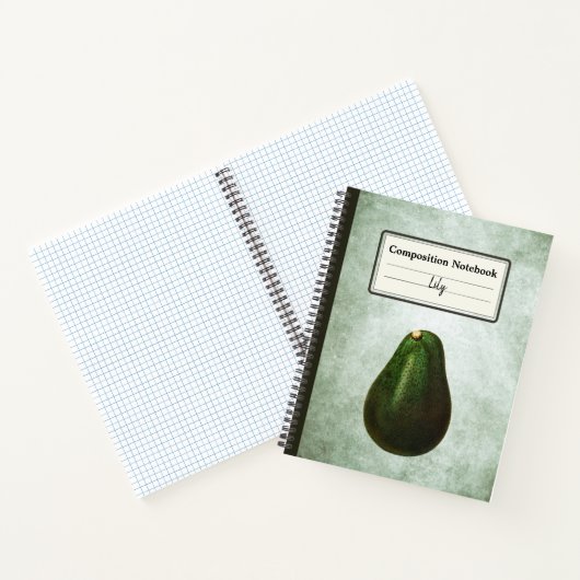 Persea Avocado Illustratie Gepersonaliseerde Comp Notitieboek (Binnen)