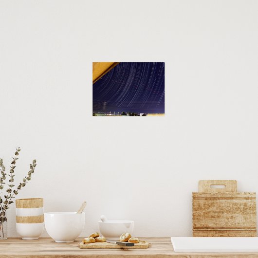Perseid Meteor Shower Star Trail Poster (Keuken)