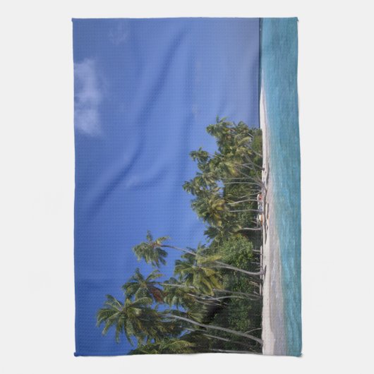 Persen met palmbomen, Maldiven Theedoek (Verticaal)