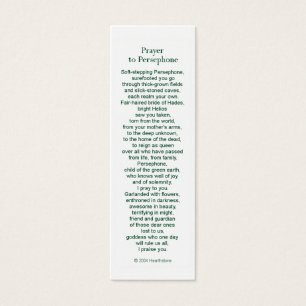 Persephone Gebed Kaart