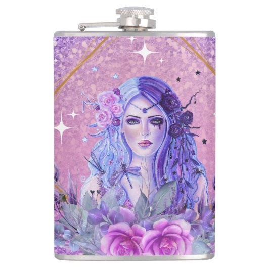 Persephone godin kunst door Renee Thermal Tumbler Heupfles (Voorkant)