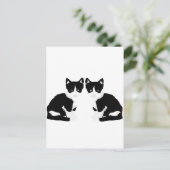 persephone&hades "tuxedo cat" briefkaart (Staand voorkant)