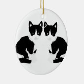 "persephone&hades" tuxedo kattenversiering keramisch ornament (Rechts)
