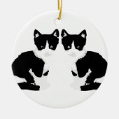 "persephone&hades" tuxedo kattenversiering keramisch ornament (Voorkant)