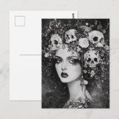 Persephone in zwart-wit briefkaart (Voorkant / Achterkant)