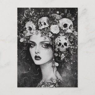 Persephone in zwart-wit briefkaart