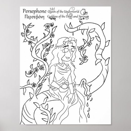 Persephone Kleurplaat Print (Voorkant)