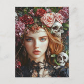 Persephone Rozen en schedels Briefkaart (Voorkant)