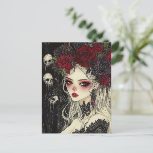 Persephone schedels en Rozen Briefkaart (Staand voorkant)