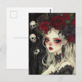 Persephone schedels en Rozen Briefkaart (Voorkant / Achterkant)