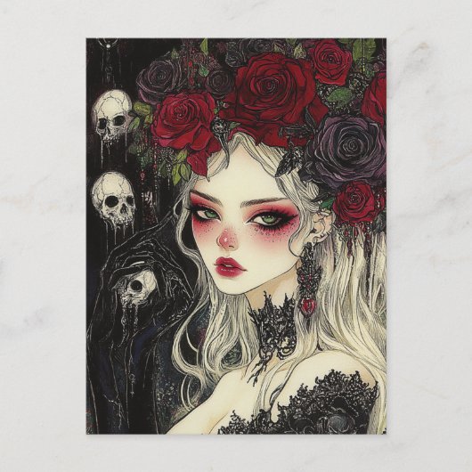 Persephone schedels en Rozen Briefkaart (Voorkant)