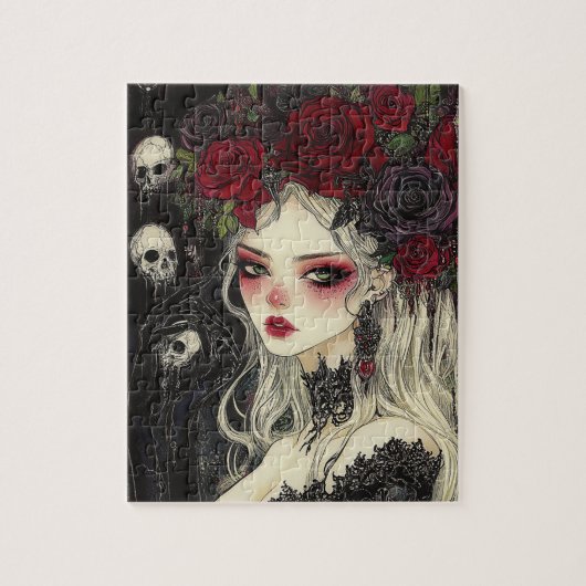 Persephone schedels en Rozen Legpuzzel (Verticaal)