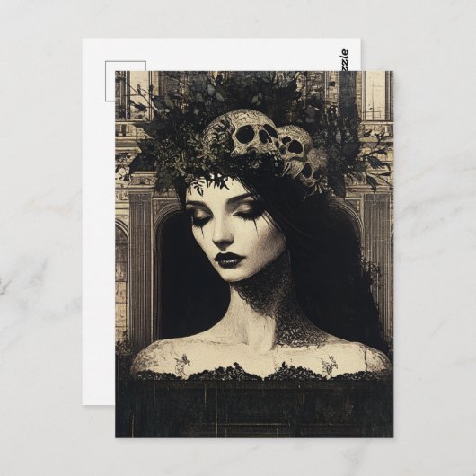 Persephone zwart en wit briefkaart (Voorkant / Achterkant)