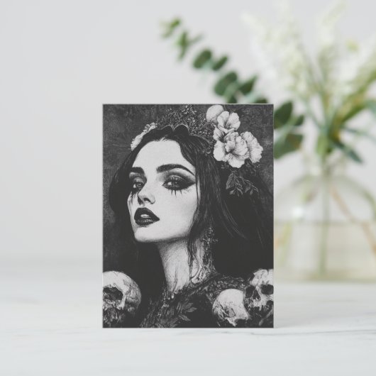 Persephone zwart en wit briefkaart (Staand voorkant)