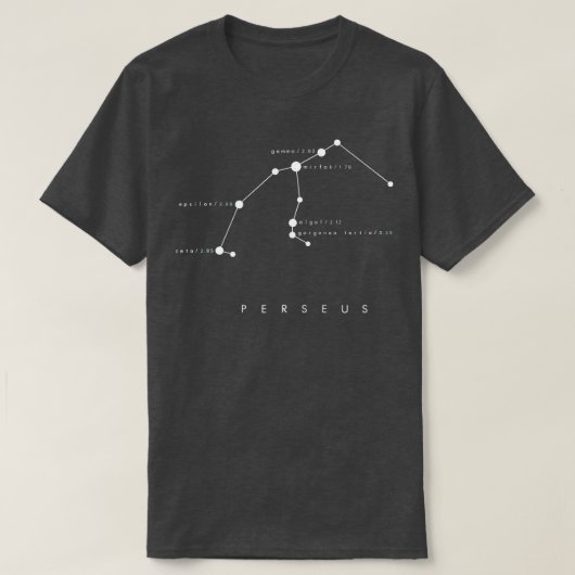 Perseus Constellation Astronomie Space T-shirt (Design voorkant)