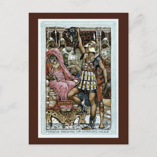Perseus die het hoofd van de Gorgon toont Briefkaart