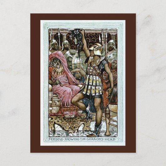 Perseus die het hoofd van de Gorgon toont Briefkaart (Voorkant)