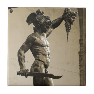 Perseus met het hoofd van Medusa Tegeltje