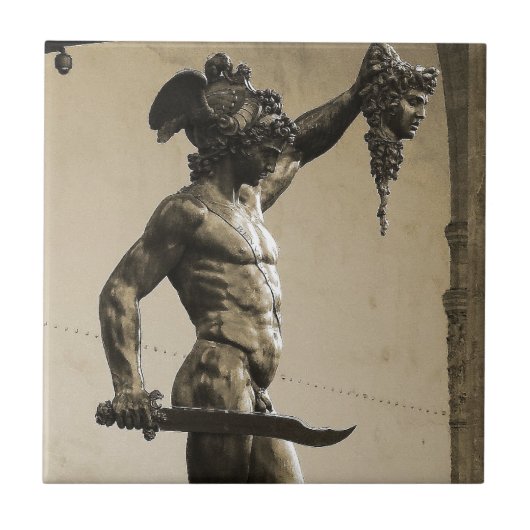Perseus met het hoofd van Medusa Tegeltje (Voorkant)