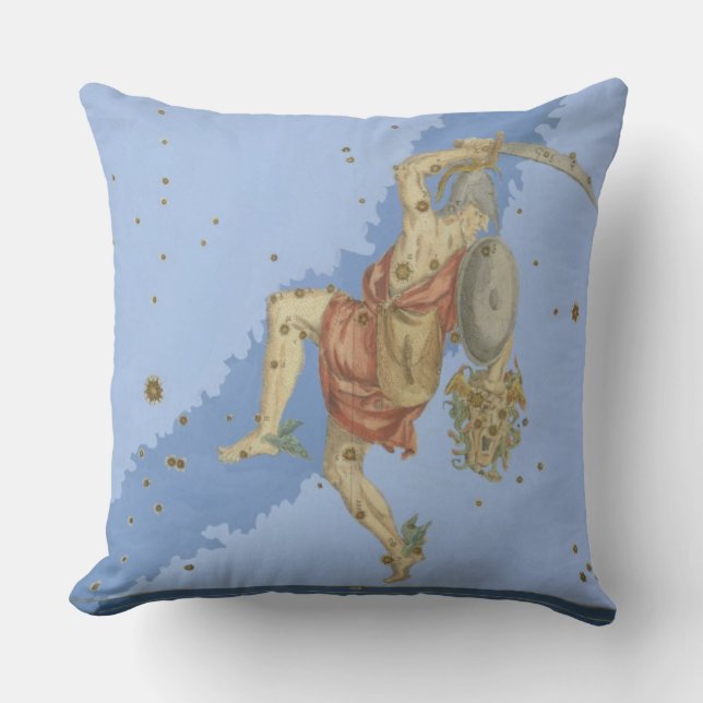 Perseus met het hoofd van Medusa, uit 'Uranometria Kussen (Voorkant)