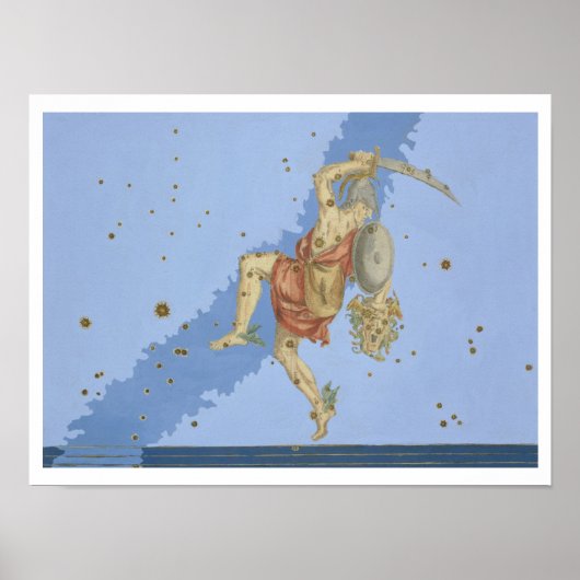 Perseus met het hoofd van Medusa, uit 'Uranometria Poster (Voorkant)