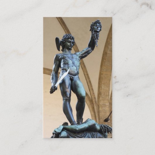 perseus met hoofd van medusa visitekaartje (Voorkant)