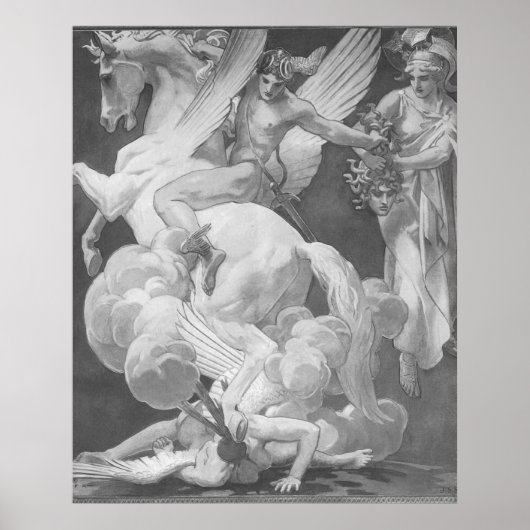 Perseus op Pegasus-zitmedaille Poster (Voorkant)