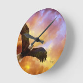 Perseverance American Eagle Clock van Lois Bryan Ronde Klok (Hoek)