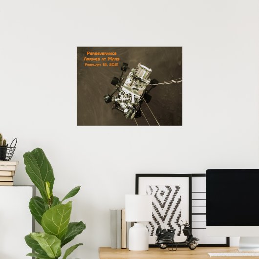 Perseverance arriveert op Mars Poster (Thuiskantoor)