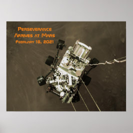 Perseverance arriveert op Mars Poster