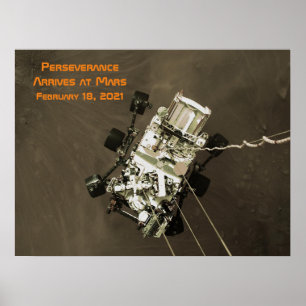 Perseverance arriveert op Mars Poster