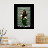 PERSEVERANCE Bald Eagle Motivatie Art Poster (Keuken)