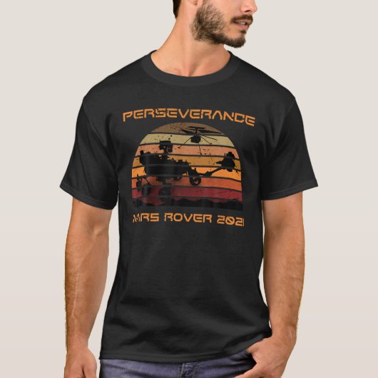 Perseverance Mars Rover 2021 Ingenuity Retro Vinta T-shirt (Voorkant)