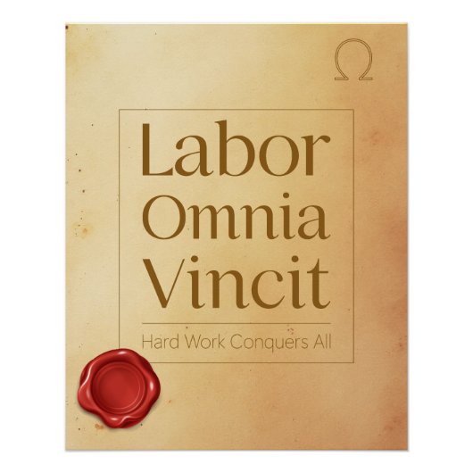 Perseverance Motivational Quote - Latin Poster Art (Voorkant)