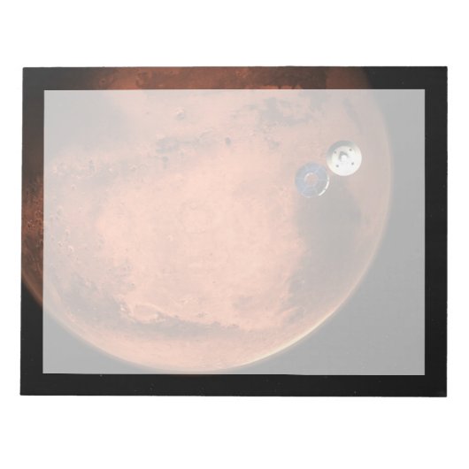 Perseverance Rover gieten van zijn cruise stage. Notitieblok (Voorkant)