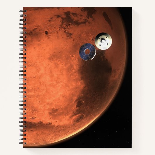 Perseverance Rover gieten van zijn cruise stage. Notitieboek (Voorkant)