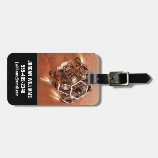 Perseverance Rover vuurt afdaling fase motoren op Bagagelabel (Voorkant horizontaal)