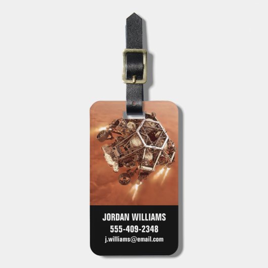 Perseverance Rover vuurt afdaling fase motoren op Bagagelabel (Voorkant verticaal)