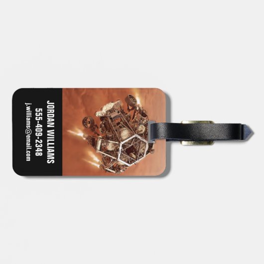 Perseverance Rover vuurt afdaling fase motoren op Bagagelabel (Achterkant horizontaal)