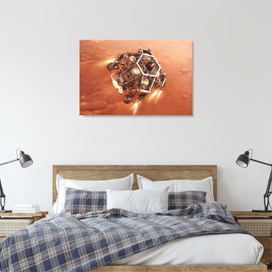 Perseverance Rover vuurt afdaling fase motoren op Canvas Afdruk (Insitu (Slaapkamer))